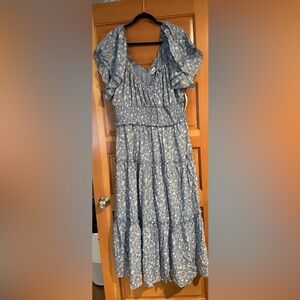 ARULA Blue Floral Maxi Dress